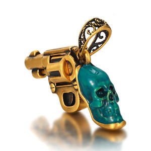 Joyería de oro de gama alta de tamaño pequeño, 1,9g, 24K, oro puro, oro duro, colgante giratorio en forma de pistola, accesorios de joyería bonitos de gama alta - Product Image 2