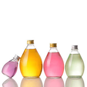 Venta Caliente Botellas de Vidrio Transparente Esmerilado Ecológicas y Reciclables en Forma de Gota de Agua de 100 ml, 280 ml, 350 ml, 500 ml con Tapa de Rosca para Jugo, Leche y Té - Product Image 6