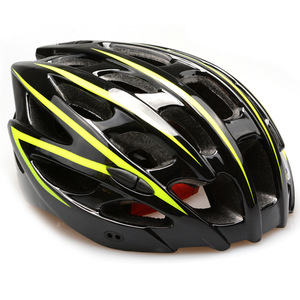 Casque de vélo moulé en une seule pièce, unisexe, respirant, avec 26 plus ouvertures d'aération, motif rayé noir - Product Image 3