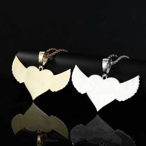 Angel Wing Heart Photo Hip Hop Pendant Custom Real Gold Plated Prong Setting 925 Silver Moissanite Bling <b>Iced</b> <b>Out</b> Jewelry - Product Image 4