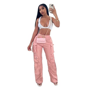 <span class=keywords><strong>Pantaloni</strong></span> Cargo da donna di alta moda <span class=keywords><strong>con</strong></span> tasche <span class=keywords><strong>pantaloni</strong></span> lunghi <span class=keywords><strong>in</strong></span> <span class=keywords><strong>pelle</strong></span> sintetica di nuovo Design <span class=keywords><strong>pantaloni</strong></span> larghi per ragazze 2025 - Product Image 1