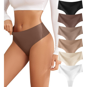 Women's High-Waisted <b>Seamless</b> <b>Thong</b> Panties Breathable Sexy Hollow-Out Underwear - Product Image 5