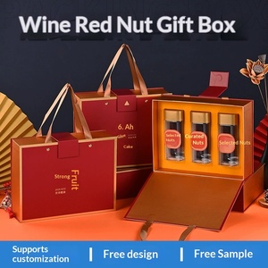 Custom Printed Waffle Gift <b>Box</b> for Nuts, Snacks & Festive <b>Treats</b> with Handle - Product Image 2