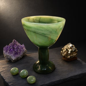 Magnifique verre à martini en pierre de jade colombien - UNIQUEMENT 1 PIÈCE - Product Image 3