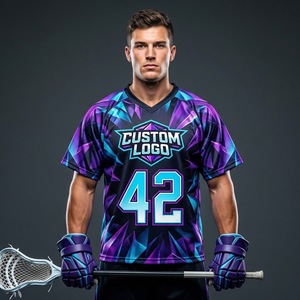 Maillot de lacrosse imprimé 100 % polyester, coupe courte, design unique 2026, tissu mesh, col en V, séchage rapide, résistant à l'eau, service OEM - Product Image 5