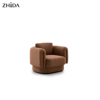 Fauteuil inclinable individuel de salon nordique le plus populaire, avec structure en bois massif et revêtement en tissu, pour l'extérieur