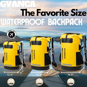 35L Outdoor Heavy-Duty PVC Dry Pack Backpack Waterproof Zipper Closure Dry <b>Sack</b> River Rafting Hiking Floating Roll Top Bag - Product Image 5