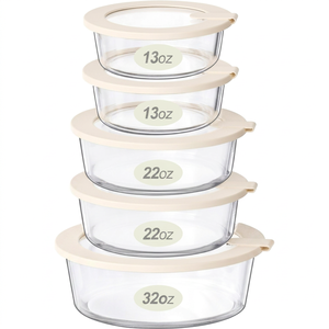Boîte à lunch en verre borosilicate de haute qualité, multifonctionnelle, compatible micro-ondes, avec couvercle de conservation alimentaire personnalisable pour la cuisine - Vente en gros usine - Product Image 1