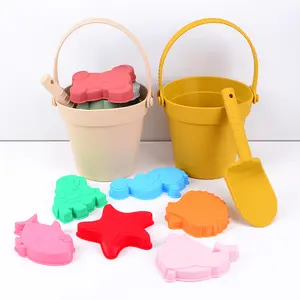 儿童沙滩玩具海边亲子互动玩水工具硅胶沙铲手斗套装现货