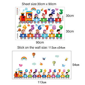 Décoration de <span class=keywords><strong>chambre</strong></span> de bébé dessin animé numéro train grands <span class=keywords><strong>stickers</strong></span> muraux pour enfants - Product Image 6