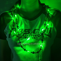 Collier lumineux à perles LED personnalisé par le fournisseur ODM, collier à perles vertes lumineuses pour les bars, les festivals, les fournitures de fête, les décorations, les cadeaux