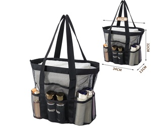 Grand sac de plage en maille anti-sable, multi-poches, pour la plage, la natation, les voyages, sacs de rangement pour la plage G26-204 - Product Image 4