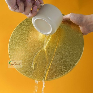 Plateaux ronds pour gâteaux SunShine, plateaux à gâteaux en gros, événement du Nouvel An, fête, plateau à gâteaux argenté - Product Image 4