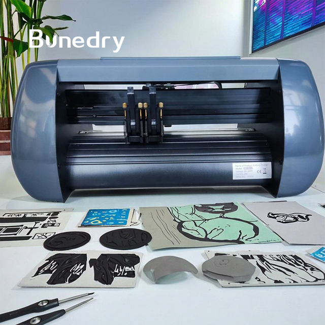 KI-375 Laser Cutting Plotter Manual Grade Vinyl Sticker Cutter for Multi Type Decal Sign Craft Paper 375mm Feed Width