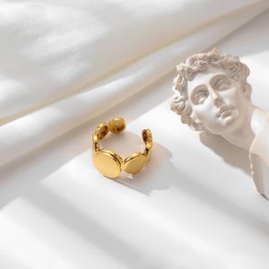 Bagues de fiançailles et de mariage en acier inoxydable plaqué or 14k 18k, durables et luxueuses, pour femmes - Product Image 5