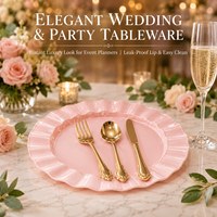 Assiettes de fête jetables en plastique PS couleur or martelé – 10,25 et 7,5 pouces, assiettes ondulées pour desserts et apéritifs, idéales pour fêtes et mariages, en stock