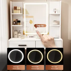 Para <span class=keywords><strong>Amazon</strong></span> American Style Maquillaje moderno Escritorio Luz Pequeño espejo simple <span class=keywords><strong>Tocador</strong></span> para dormitorio Venta al por mayor para apartamentos pequeños - Product Image 3