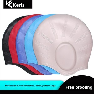 <span class=keywords><strong>Bonnet</strong></span> <span class=keywords><strong>de</strong></span> <span class=keywords><strong>bain</strong></span> <span class=keywords><strong>gaufré</strong></span> couleur unie pour hommes et femmes, cheveux longs, imperméable, non-compressif, anti-infiltration d'eau dans les oreilles - Product Image 5