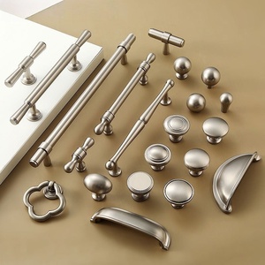 Poignées de meubles en laiton massif Offre Spéciale Boutons Poignée d'armoire en nickel brossé Bouton de tiroir en argent - Product Image 3