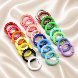 Anillo de resorte de metal de colores surtidos de 20/25/27/33mm, conector de llavero con anillo abierto, anillo de llavero para colgante de bolso - Product Image 1