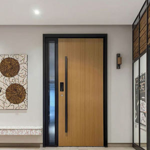 Porte pivotante d'<span class=keywords><strong>entrée</strong></span> de villa au design moderne Porte d'<span class=keywords><strong>entrée</strong></span> extérieure pivotante en bois massif et acier avec verre MDF pour l'<span class=keywords><strong>extérieur</strong></span> - Product Image 6