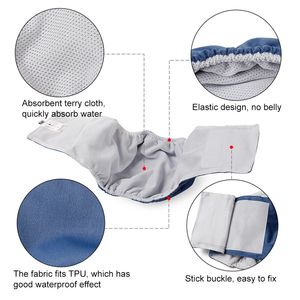 Couches pour chat mâle réutilisables, écologiques, lavables, portables, bandes abdominales avec une poche pour les petits chats - Product Image 1