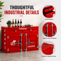 Armoire de rangement de style conteneur rouge, directement de l'usine, avec quatre compartiments, pour la maison, le café, la vente au détail, la salle d'exposition, l'utilisation commerciale