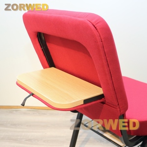 Factory New Custom Commercial Conference Furniture <strong>Cheap</strong> Metal Red Church <strong>Chair</strong> with <strong>Folding</strong> Table on the Panel for Church Used - Product Image 3