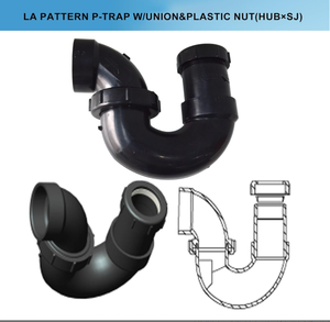 Siphon en P avec bague <span class=keywords><strong>d</strong></span>'adaptation filetée 1-1/2 pouces, kits de vidange anti-fuite et anti-odeur pour éviers de salle de bain/cuisine/camping-car, siphon en P en ABS - Product Image 6