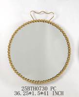 Miroir mural métallique doré brillant pour intérieur, décoration de luxe pour la maison, 33.66*2.54*43.82CM