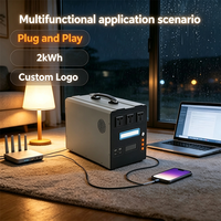 Station d'alimentation portable LiFePO4 2000W, alimentation solaire de secours d'urgence à grande capacité 2048Wh, durée de vie de 3000 cycles, MPPT