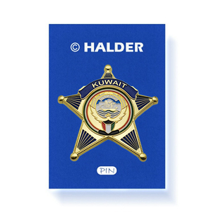 Nhà Máy Thiết Kế Tùy Chỉnh Biểu Tượng 3D Hình Quần Áo Ve Áo Pins Sáng Bóng Mạ Vàng Kuwait Sao Kim Loại An Ninh Huy Hiệu Cho Món Quà - Product Image 5