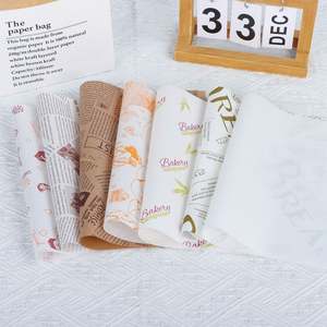 Papier d'emballage alimentaire imprimé avec logo personnalisé, résistant à la graisse, pour charcuterie, hamburger, sandwich, feuille de papier alimentaire, papier ciré résistant à la graisse de qualité alimentaire - Product Image 3