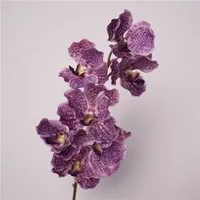 Bunga Artificial Floralixin 7 Tangkai Anggrek Vanda Sentuhan Alami Dekorasi Pernikahan Rumah Pesta Rangkaian Bunga