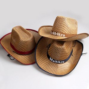 Summer Company's Printed Logo Outdoor Sunscreen Hat Sombrero <span class=keywords><strong>de</strong></span> vaquero <span class=keywords><strong>de</strong></span> paja <span class=keywords><strong>para</strong></span> hombres y mujeres al por mayor - Product Image 4