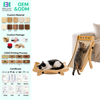 Griffoir pour chat en bambou réglable en angle BH avec coussin en sisal naturel et balles jouets pour chats de grande taille