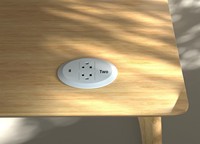 Stasiun Pengisian Daya Cepat USB-C GaN PD 65W Desktop Power Grommet 3 Inci, Port Terpasang Rata, Lubang 3-1/8 inci, Anti Gores