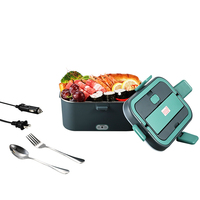 Kotak Makan Pemanas Listrik Portabel untuk Anak Sekolah, Set Kotak Bento Pintar, Tas Pemanas, untuk Mobil, Luar Ruangan, Bahan Stainless