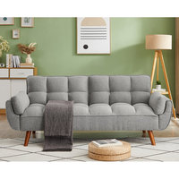 Ensemble canapé-lit ottoman pliable moderne avec surpiqûres contrastées pour appartement et hôtel