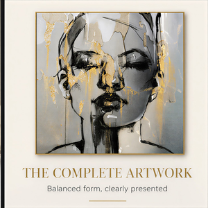 Impression d'art mural pour <span class=keywords><strong>femme</strong></span> en or, portrait abstrait noir et blanc, pour salon, chambre, hôtel, intérieurs modernes - Product Image 2