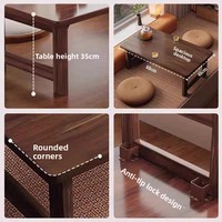 Table pliante en bois au design minimaliste moderne, mobilier de maison pour balcon, fenêtre en baie, tatami, table basse, bureau ou utilisation au lit