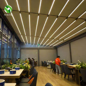 Toit de <span class=keywords><strong>pergola</strong></span> rétractable en aluminium haut de gamme pour patios terrasses et arrière-cours étanche avec éclairage LED de <span class=keywords><strong>gouttière</strong></span> intégré. - Product Image 3