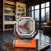 Ventilateur de camping portable rechargeable 20000mAh à 4 vitesses avec télécommande et lumières, ventilateur de bureau rechargeable F6 pour extérieur