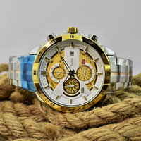 Nouvelle Montre Homme Luxe Simple 2025 Mouvement Quartz Chronographe Acier Inoxydable 22mm Bicolore Étanche 100M Cadran à Aiguilles