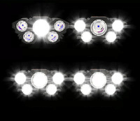 Lampe de travail minière à cinq LED, ultra-longue durée, lampe frontale de pêche nocturne, lumière puissante, étanche IP65 pour utilisation en extérieur