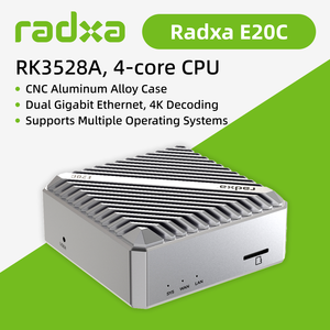 Carte industrielle Radxa E20C Quad Core SBC avec double Ethernet Gigabit, boîtier en aluminium CNC, décodage vidéo 4K - Product Image 1