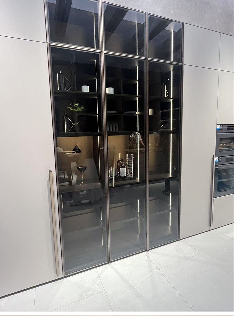 kitchen cabinet aluminum frame glass door