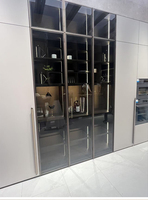 Armoire de cuisine profil G, vitrine en aluminium avec porte en verre, porte en verre trempé pour placard