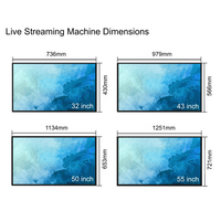 Écran tactile interactif intelligent de 43/50/55 pouces, machine de diffusion en direct TikTok Facebook pour la diffusion vidéo et la diffusion en direct