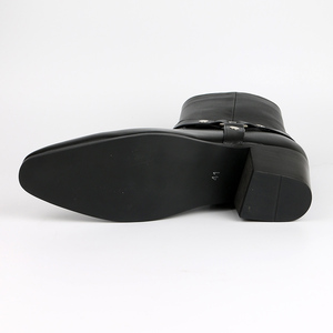 Botas <span class=keywords><strong>de</strong></span> hombre estilo arnés, negras, con punta en pico lateral, tacón <span class=keywords><strong>de</strong></span> bloque, estilo vaquero, con anillo en <span class=keywords><strong>O</strong></span> y tachuelas, zapatos <span class=keywords><strong>de</strong></span> vestir <span class=keywords><strong>de</strong></span> moda - Product Image 3